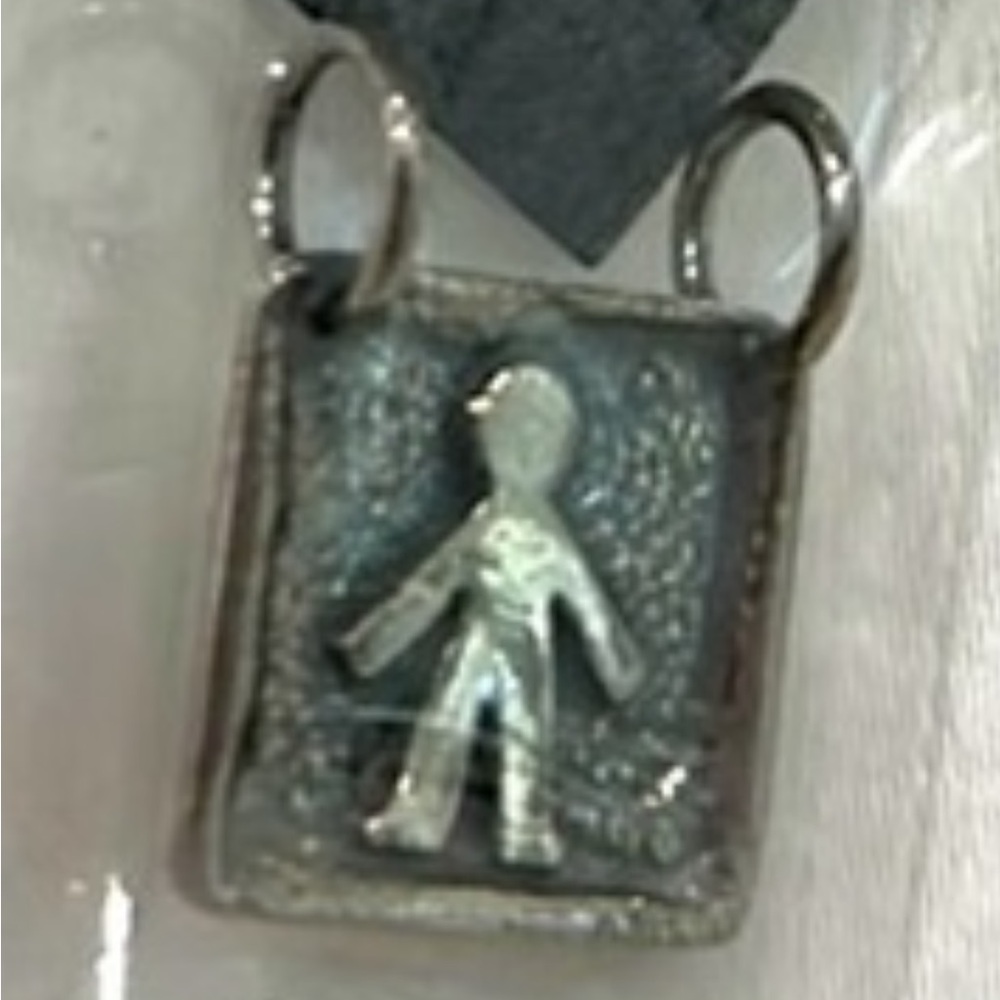 Retired Silpada Israel Sterling Silver Square Slide Boy Charm Pendant NWT